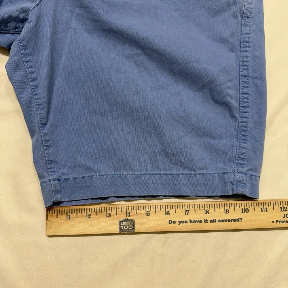 American Eagle Classic Chino Shorts Mens 34 Blue Cotton Flat Front Casual Preppy